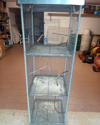 Gabbia tre vani uccelli