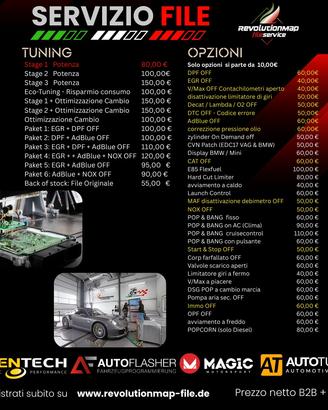 File di Tuning ECU e TCU e Servizio Chiptuning