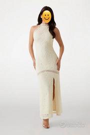Vestito lungo in pizzo, avorio, by Guess, Tg. S