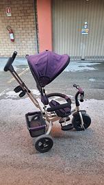 
Triciclo  passeggino con maniglione e tettuccio