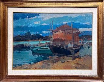 Piero Marchi pittore quadro olio su faesite Buca d
