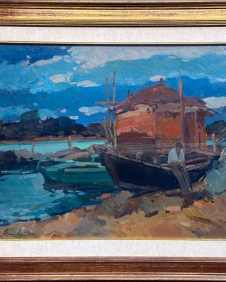 Piero Marchi pittore quadro olio su faesite Buca d