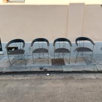 Sedie postmoderne Arrben Ursula in pelle e cromo