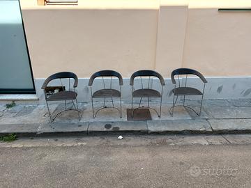 Sedie postmoderne Arrben Ursula in pelle e cromo