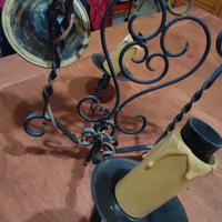 lampadario antico in ferro battuto 