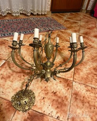 Lampadario ottone