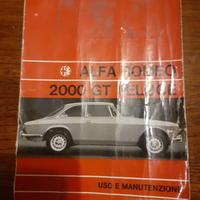 Libretto uso e manutenz. alfa gt 2000 come nuovo