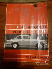 Libretto uso e manutenz. alfa gt 2000 come nuovo