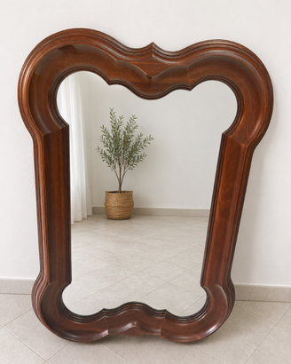 Grande specchio vintage in legno massello