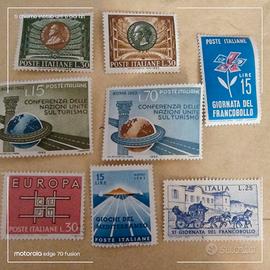 8 francobolli italiani nuovi del 1963