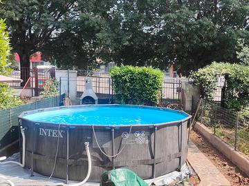 IntexPRISM FRAME GREY WOOD 4,57Ø x H1,22