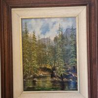 quadro a olio lago verde Orietta Franzoni