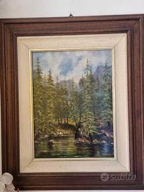 quadro a olio lago verde Orietta Franzoni