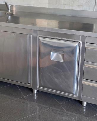 lavello inox professionali con ante cassetti