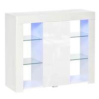 Credenza Moderna a Anta con Luci LED e Mensole in