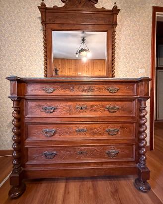 Camera da letto antica Liberty 1900 in noce