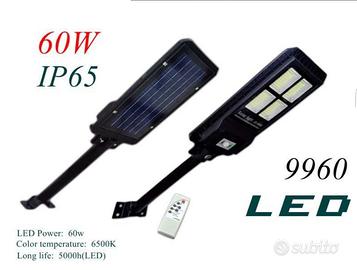 Lampione stradale led palo pannello solare