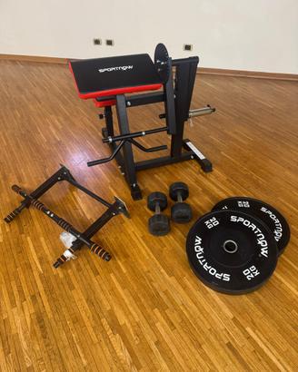 Set HomeGym Biceps/Triceps Trazioni Manubri Dischi