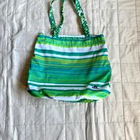 Borsa in tela a righe azzurra e verde di Adidas