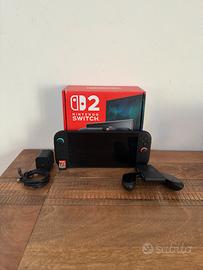 Nintendo switch 2 nera boxata con accessori