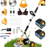 Decespugliatore con doppia batteria e rotelle