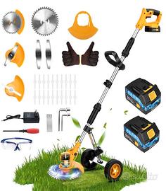 Decespugliatore con doppia batteria e rotelle