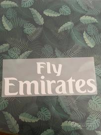 Sponsor Maglia Calcio Fly Emirates Bianco