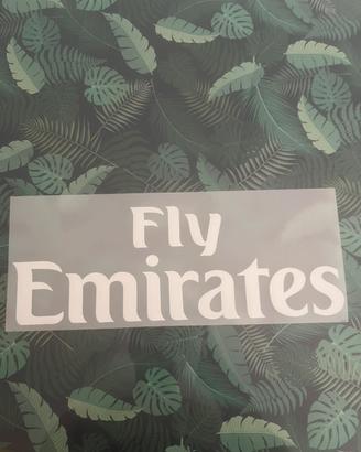 Sponsor Maglia Calcio Fly Emirates Bianco