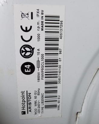 scheda lavatrice hotpoint