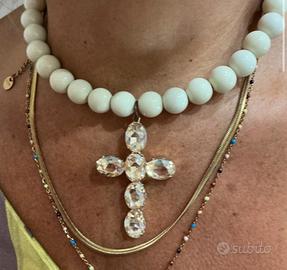 collana croce perle baloon