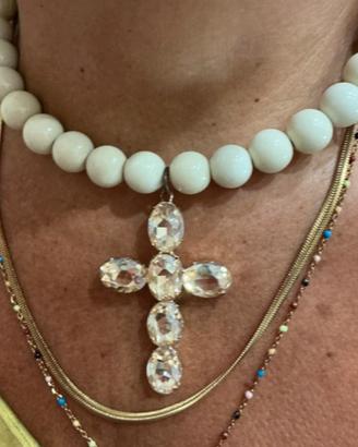 collana croce perle baloon