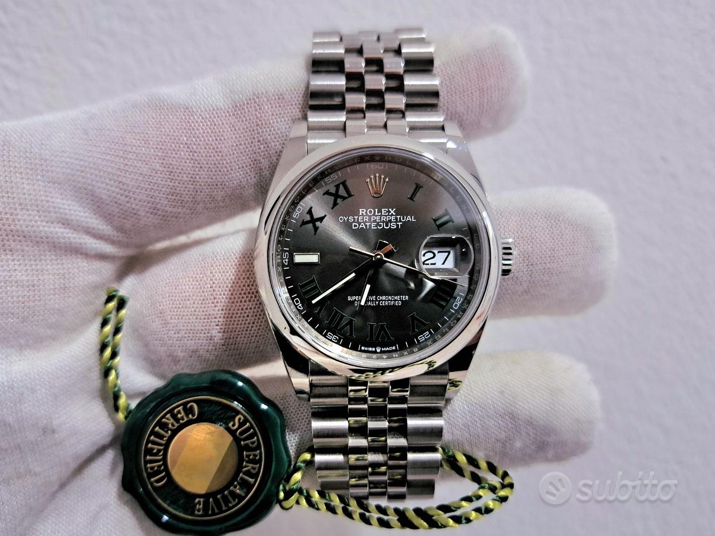 Rolex Datejust 36mm WIMBLEDON full Italia 2024 Abbigliamento e Accessori In vendita a Milano