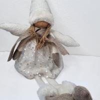 Bambola Decorativa Natale Beige e Bianco