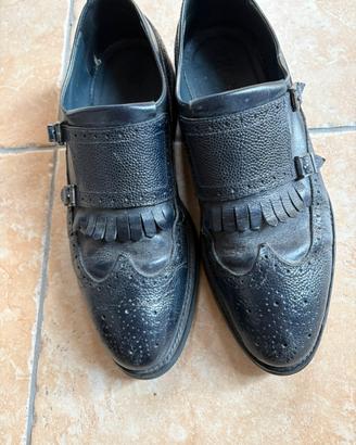 Scarpe Uomo Doppia Fibbia ROSSI Pelle Nera T. 41