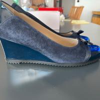 Cinzia soft scarpa vernice e camoscio blu n. 38