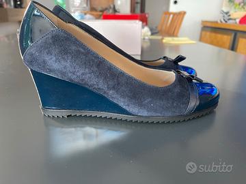 Cinzia soft scarpa vernice e camoscio blu n. 38