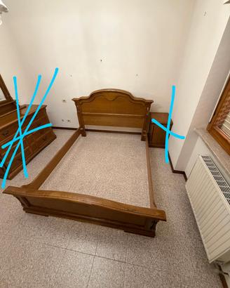 armadio e letto in rovere 