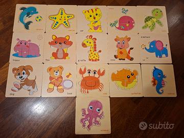 Puzzle legno animali per bambini
