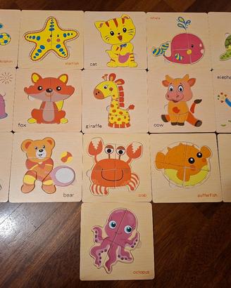 Puzzle legno animali per bambini