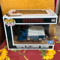 Funko pop deadpool  on a zamboni machine 1443