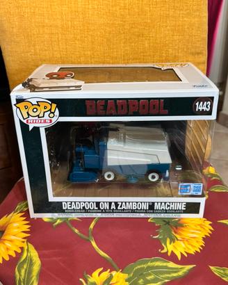 Funko pop deadpool  on a zamboni machine 1443