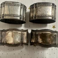 4 Anelli portatovagliolo antico in argento 800
