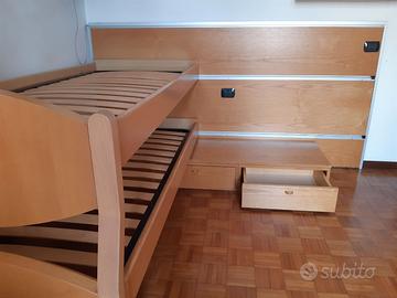Letto ponte con 2 materassi e reti incluse