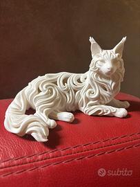 Statuetta moderna gatto Maine Coon accessorio casa