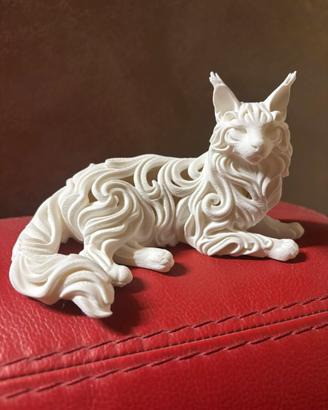 Statuetta moderna gatto Maine Coon accessorio casa