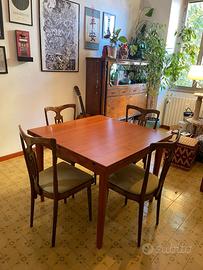 Tavolo Allungabile Legno Ciliegio + Sedie