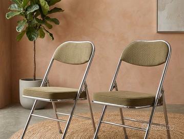Set 2 sedie imbottite pieghevoli 