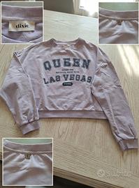 Felpa cropped Dixie lilla - Taglia S