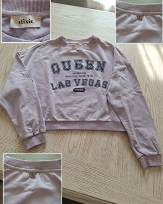 Felpa cropped Dixie lilla - Taglia S