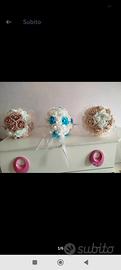 bouquet rose finte 